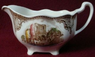 Johnson Brothers China Old Britain Castles Brown Multicolor Creamer - 3 "