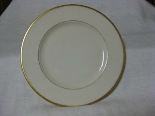 3 Lenox Mansfield Salad Plates Ivory With Gold Trim 8 3/8 "