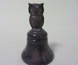 Boyd Art Glass Owl Bell 3 Lavender B In Diamond First Five Years