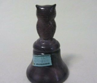 BOYD ART GLASS OWL BELL 3 LAVENDER B IN DIAMOND FIRST FIVE YEARS 2