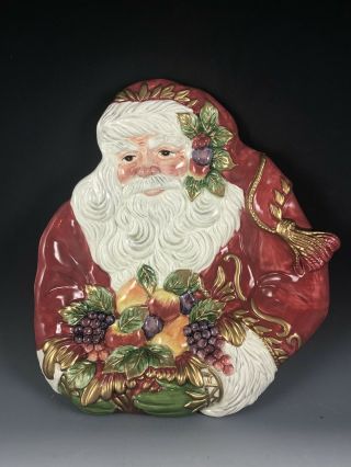 Fitz and Floyd Classics Renaissance Santa Claus Canape Plate Christmas Wall Hang 2