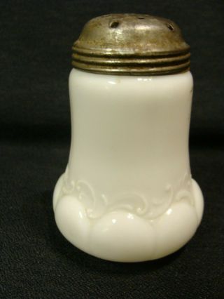 Eapg Unknown Opaque White Scroll Type Sugar Shaker