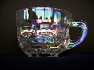 Federal Glass Iridescent Clear Carnival Colonial Yorktown 6 Oz Snack Punch Cup