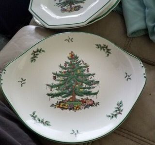Spode Made In England Christmas Tree S3324 - L Round Cake Plate Platter