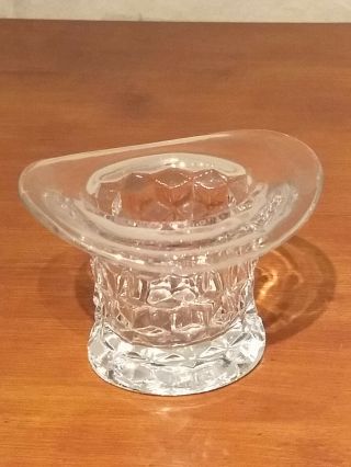 American Pattern Fostoria Top Hat Elegant Glass Toothpick Holder Crystal Match