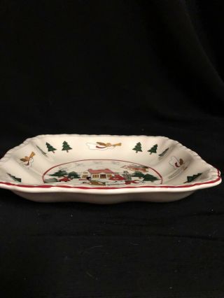 Mason’s Christmas Village England Square Serving Plate/bowl 8 3/4” Great Cond