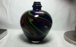 Stunning Heavy Thick Studio Art Glass Vase Bout 6 X 4.  5
