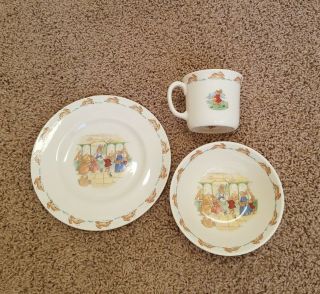 Bunnykins - Royal Doulton Fine Bone China - 3 - Pc Cup,  Bowl,  And Plate