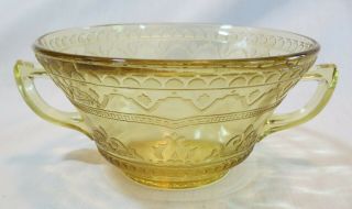 Federal Patrician Spoke Amber Double Handled Cream Soup Bowl (s)