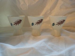 Rare Franciscan Autumn Leaves Mid Century Earthenware Egg Cups