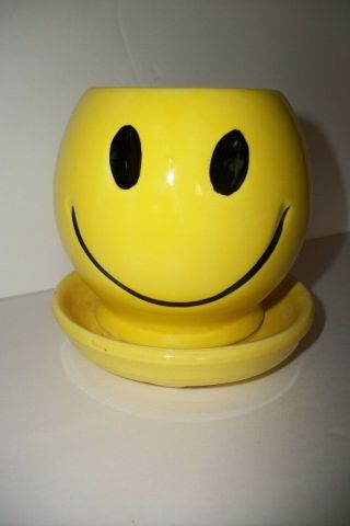Mccoy Pottery Smiley Face Planter 0386 Too Cute