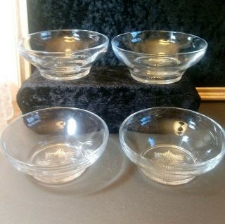 Vintage Heisey Small Glass Bowls Set Of 4 Starburst Bottom