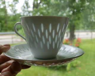 1 Arabia Finland Translucent Rice " Grains " Porcelain Tea Coffee Cup Saucer