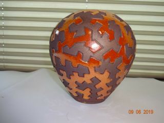 Vtg Hand Crafted Pottery Vase Raku Artist Signed Vessel 6 1/2 " H Art Lance Timco