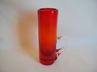 Vintage Red / Orange / Crackle Glass Small Cruet
