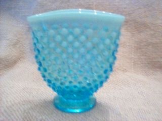 Fenton Art Glass Blue Hobnail 3 5/8 " Vase