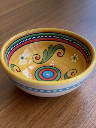 Sberna Deruta Italy Italian Hand Painted Ceramic Bowl Pottery Italy 4.  75” Deruta