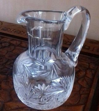 Vintage Glass Jug Glass Cut Design