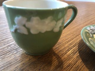 Lenox Apple Blossom Green Demitasse cup saucer espresso USA raised floral border 4