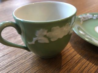 Lenox Apple Blossom Green Demitasse cup saucer espresso USA raised floral border 5