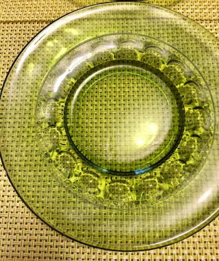 4 GREAT VINTAGE INDIANA COLONY GLASS KINGS CROWN GREEN 8 1/4” LUNCHEON PLATES 4