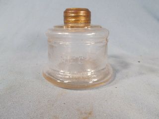 Miniature Antique Nutmeg Pattern Glass Oil Lamp C1890s