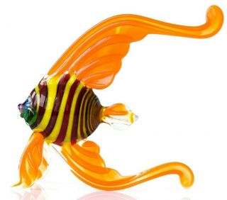 Nr Fish Orange,  Figurine,  Blown Glass " Murano " Art Miniature.  Made In Russia