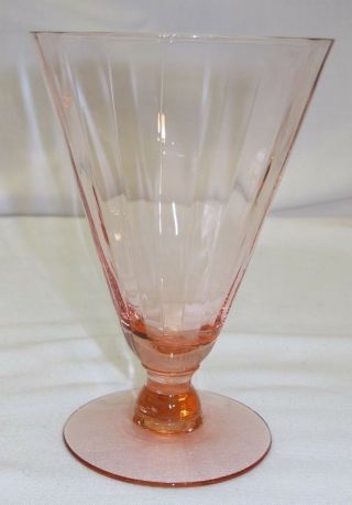 Vintage Cambridge Pink Depression Glass Optic Water Glass