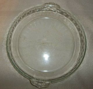 Vintage Clear Pyrex Glass Pie Plate Dish 229,  9.  5 In.  Fluted,  Scalloped Edge