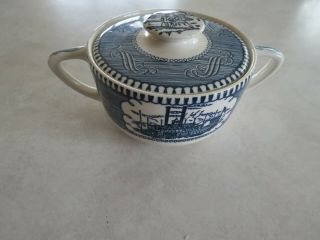 Royal China Currier And Ives Sugar Bowl The Old Grist Mill Usa