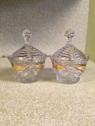 2 - Anna Hutte Bleikristall 24 Lead Crystal Bowl Candy Dish Gold Accent Germany 4