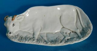 Vintage Ceramic Cow Tray / Spoon Rest Made In Italy Vt3365