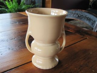 Vintage Abingdon Usa Pottery Two Handled Vase Planter Tan Coffee Brown
