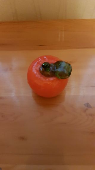 1 Piece Of Coloured Glass Fruit Orange Poss: Murano,  Mdina,  Etc: