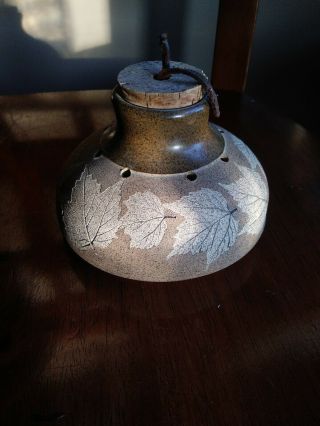 Wizard Of Clay Earthtone Brown Pottery Bristoleaf Potpourri Sachet Scent Jar