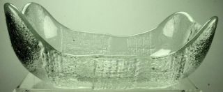Art Deco Heavy Fruit Bowl In Clear Pressed Glass With Basket Weave Effect Ss139