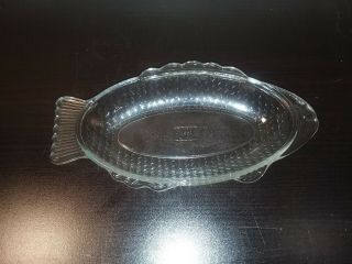 Glasbake Fish Dish J - 2145 Made In U.  S.  A.  Clear 9” Fine