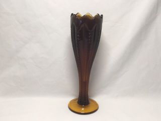 Vintage Amber Glass Bud Vase - Tiara Exclusive By Indiana Glass - 10 1/4” Tall ‘70’s