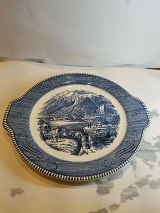 Royal China Usa Currier & Ives Platter Rocky Mountains Cake Plate