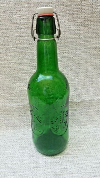 Large 1.  5 Litre Decorative Display Green Grolsch Bottle,