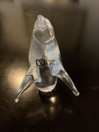 V.  Nason Murano Art Crystal Glass Penguin Figurine,  5 1/4 " Tall X 3 1/4 " Wide