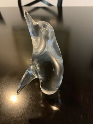 V.  Nason Murano Art Crystal Glass Penguin Figurine,  5 1/4 