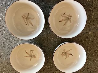 4 Winfield True Porcelain Passion Flower Pattern Soup Bowls