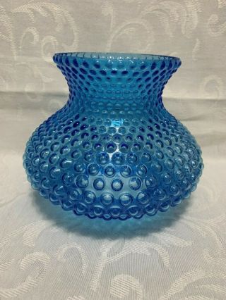 Fenton Glass Lamp Shade Blue Hobnail Base Fitter Is 3 " Inches