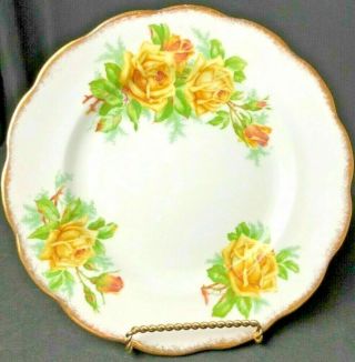 Vintage Royal Albert Yellow Tea Rose 8 Inch Salad Dessert Plate Scalloped