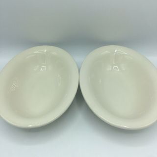 Set Of 2 Vtg Homer Laughlin White Oval Serving Bowl Restaurant Ware Best China