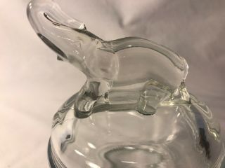 JEANETTE DEPRESSION GLASS POWDER JAR WITH ELEPHANT ON LID 3