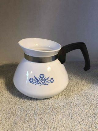 Blue Cornflower Corning Ware Coffee Teapot Tea Pot 6 Cup Vintage P - 104 No Lid