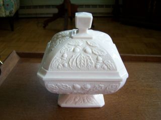 Pink Milk Glass Covered Candy Dish - Acorn Design - All Good