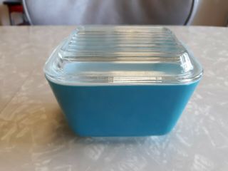 Vintage Pyrex Primary Blue Small Refrigerator Dish 501b 1 1/2 Cups